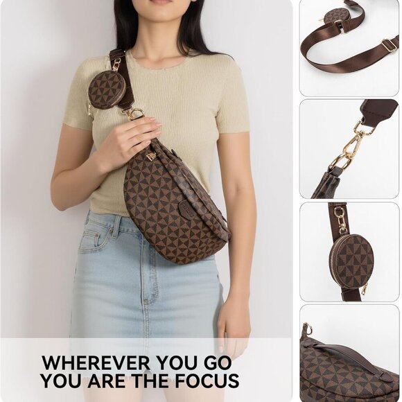 Elegant Faux Leather Crossbody Sling Bag with Adjustable Straps for Women - Picture 3 of 13